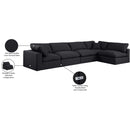 Meridian Comfy Black Linen Textured Fabric Modular Sectional IMAGE 16