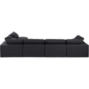 Meridian Comfy Black Linen Textured Fabric Modular Sectional IMAGE 5