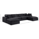 Meridian Comfy Black Linen Textured Fabric Modular Sectional IMAGE 10