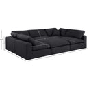 Meridian Comfy Black Linen Textured Fabric Modular Sectional IMAGE 10