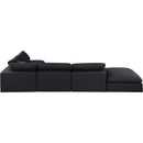 Meridian Comfy Black Linen Textured Fabric Modular Sectional IMAGE 3