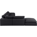 Meridian Comfy Black Linen Textured Fabric Modular Sectional IMAGE 5