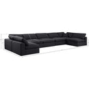 Meridian Comfy Black Linen Textured Fabric Modular Sectional IMAGE 10