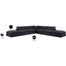 Meridian Comfy Black Linen Textured Fabric Modular Sectional IMAGE 11