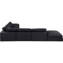 Meridian Comfy Black Linen Textured Fabric Modular Sectional IMAGE 5