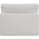 Meridian Comfy Cream Linen Textured Fabric Modular Armless Chair IMAGE 3