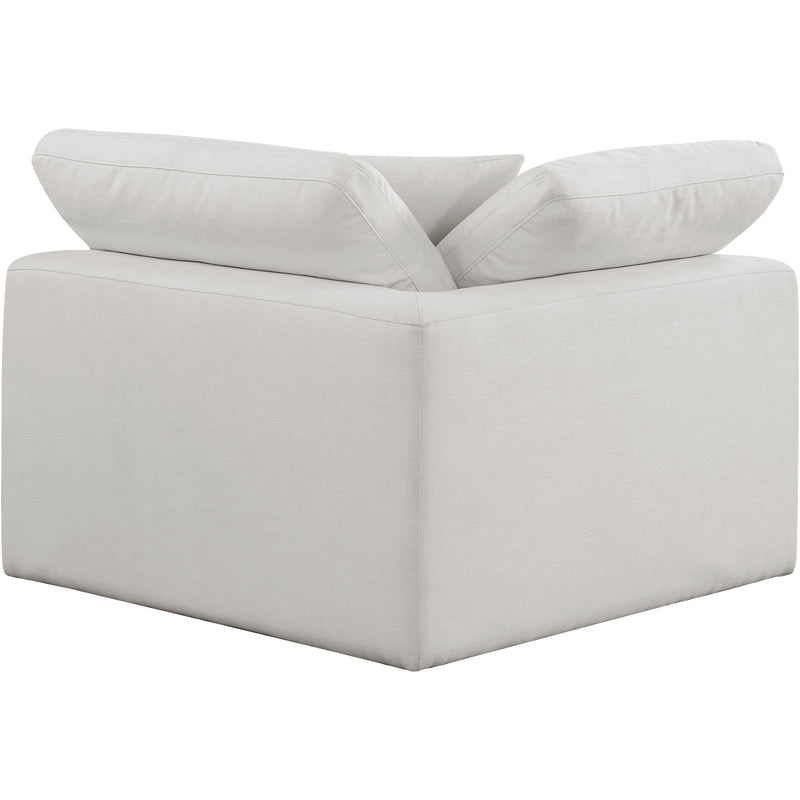 Meridian Comfy Cream Linen Textured Fabric Modular Corner Chair IMAGE 3