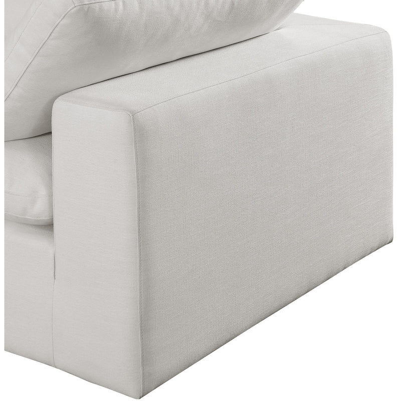 Meridian Comfy Cream Linen Textured Fabric Modular Corner Chair IMAGE 6