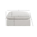 Meridian Comfy Cream Linen Textured Fabric Modular Ottoman IMAGE 5