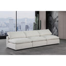 Meridian Comfy Cream Linen Textured Fabric Modular Sofa IMAGE 2