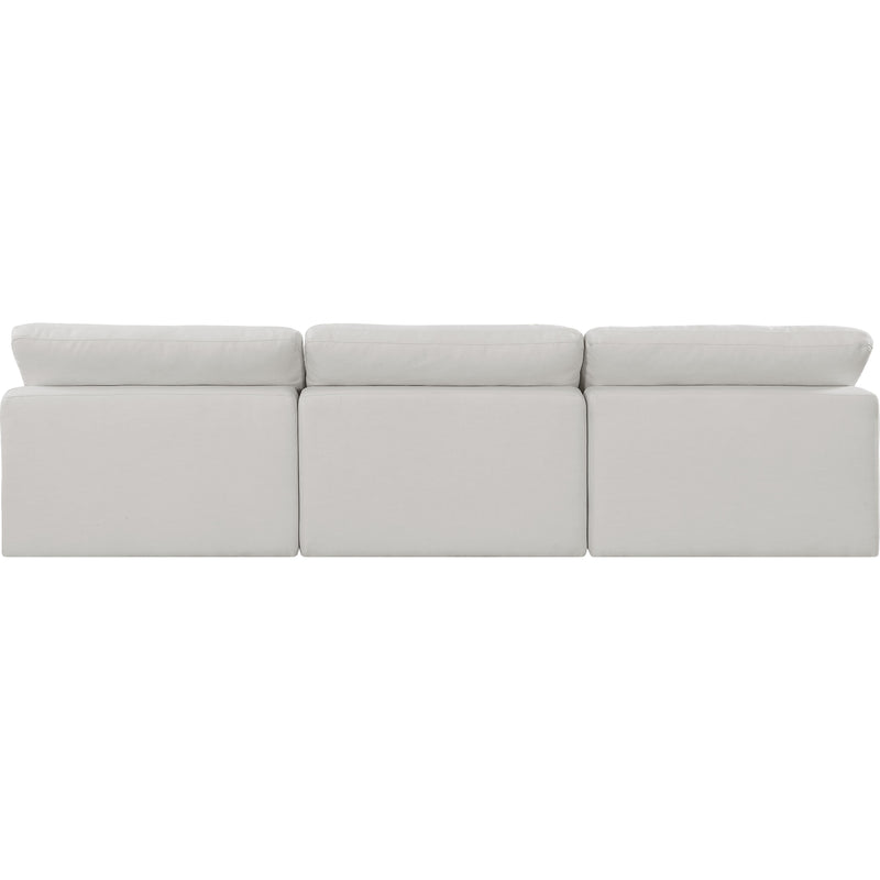 Meridian Comfy Cream Linen Textured Fabric Modular Sofa IMAGE 3