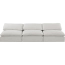 Meridian Comfy Cream Linen Textured Fabric Modular Sofa IMAGE 4