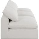 Meridian Comfy Cream Linen Textured Fabric Modular Sofa IMAGE 5