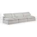 Meridian Comfy Cream Linen Textured Fabric Modular Sofa IMAGE 9