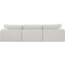 Meridian Comfy Cream Linen Textured Fabric Modular Sofa IMAGE 3