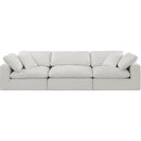 Meridian Comfy Cream Linen Textured Fabric Modular Sofa IMAGE 4