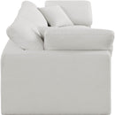 Meridian Comfy Cream Linen Textured Fabric Modular Sofa IMAGE 5