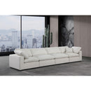 Meridian Comfy Cream Linen Textured Fabric Modular Sofa IMAGE 2