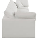 Meridian Comfy Cream Linen Textured Fabric Modular Sofa IMAGE 5