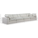 Meridian Comfy Cream Linen Textured Fabric Modular Sofa IMAGE 9