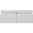 Meridian Comfy Cream Linen Textured Fabric Modular Sofa IMAGE 3