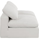 Meridian Comfy Cream Linen Textured Fabric Modular Sofa IMAGE 5