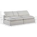 Meridian Comfy Cream Linen Textured Fabric Modular Sofa IMAGE 9
