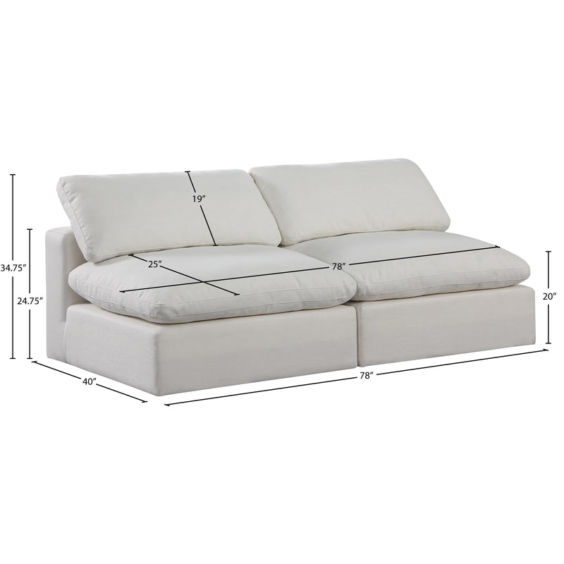 Meridian Comfy Cream Linen Textured Fabric Modular Sofa IMAGE 9