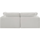 Meridian Comfy Cream Linen Textured Fabric Modular Sofa IMAGE 3