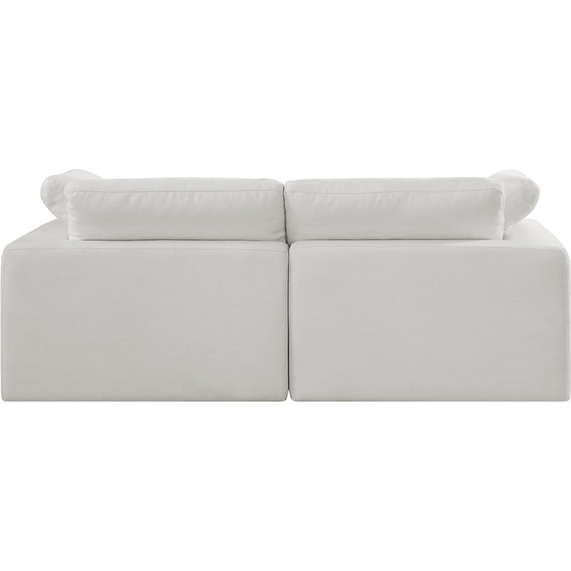 Meridian Comfy Cream Linen Textured Fabric Modular Sofa IMAGE 3