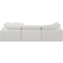 Meridian Comfy Cream Linen Textured Fabric Modular Sectional IMAGE 5