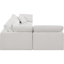 Meridian Comfy Cream Linen Textured Fabric Modular Sectional IMAGE 10