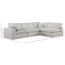 Meridian Comfy Cream Linen Textured Fabric Modular Sectional IMAGE 15