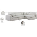 Meridian Comfy Cream Linen Textured Fabric Modular Sectional IMAGE 16