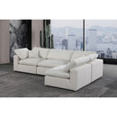 Meridian Comfy Cream Linen Textured Fabric Modular Sectional IMAGE 4