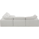 Meridian Comfy Cream Linen Textured Fabric Modular Sectional IMAGE 5