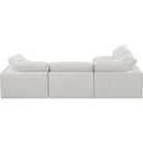 Meridian Comfy Cream Linen Textured Fabric Modular Sectional IMAGE 6