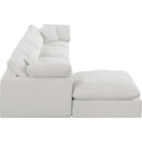 Meridian Comfy Cream Linen Textured Fabric Modular Sectional IMAGE 10