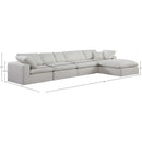 Meridian Comfy Cream Linen Textured Fabric Modular Sectional IMAGE 15