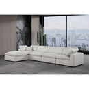 Meridian Comfy Cream Linen Textured Fabric Modular Sectional IMAGE 3