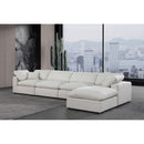 Meridian Comfy Cream Linen Textured Fabric Modular Sectional IMAGE 4