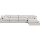 Meridian Comfy Cream Linen Textured Fabric Modular Sectional IMAGE 8