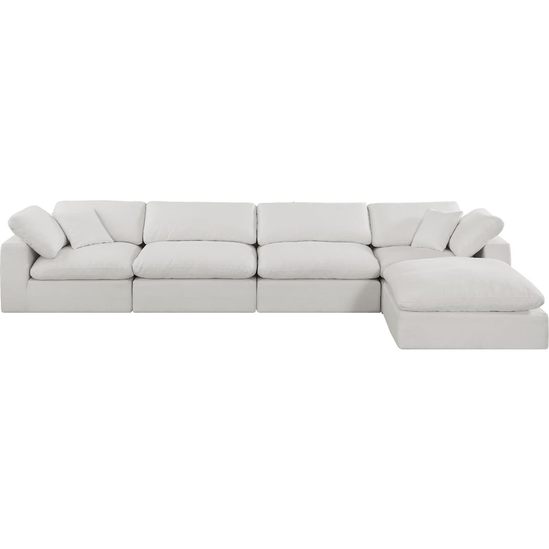 Meridian Comfy Cream Linen Textured Fabric Modular Sectional IMAGE 8