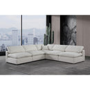 Meridian Comfy Cream Linen Textured Fabric Modular Sectional IMAGE 2