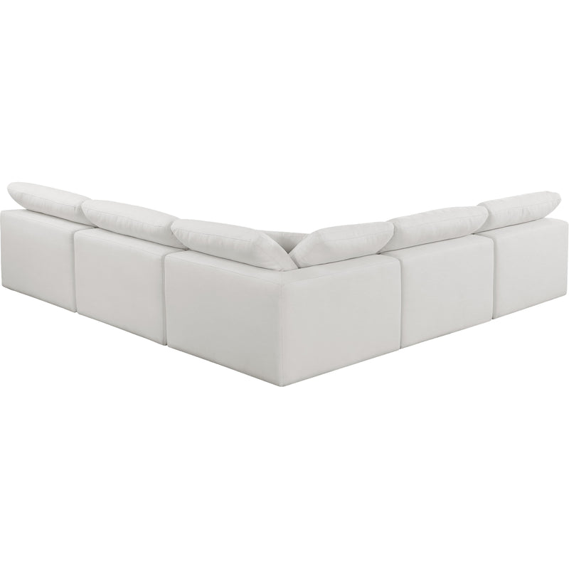 Meridian Comfy Cream Linen Textured Fabric Modular Sectional IMAGE 3