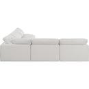 Meridian Comfy Cream Linen Textured Fabric Modular Sectional IMAGE 5