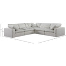 Meridian Comfy Cream Linen Textured Fabric Modular Sectional IMAGE 10