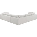 Meridian Comfy Cream Linen Textured Fabric Modular Sectional IMAGE 3