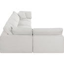 Meridian Comfy Cream Linen Textured Fabric Modular Sectional IMAGE 10
