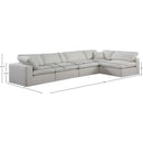 Meridian Comfy Cream Linen Textured Fabric Modular Sectional IMAGE 15